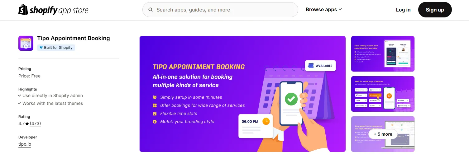 Tipo Appointment Booking